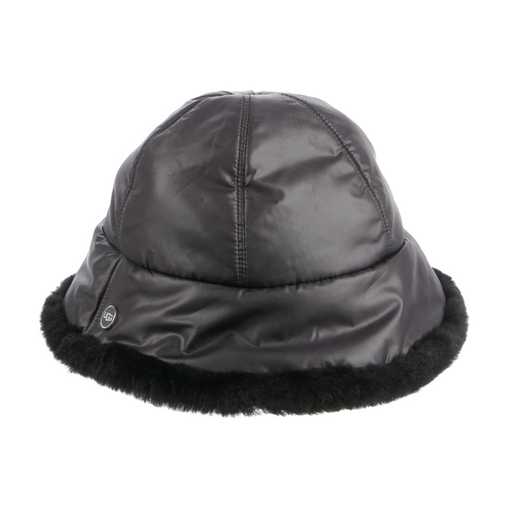 NWOT UGG Black Real Shearling and Polyester Bucket Hat - Picture 1 of 9